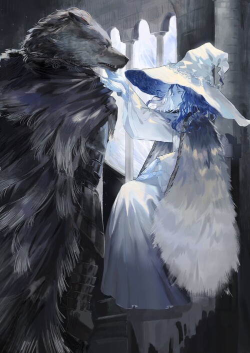  ranni the witch and blaidd the half wolf elden ring drawn by shrimp cc sample 9b52c582a62f82a36b3f4
