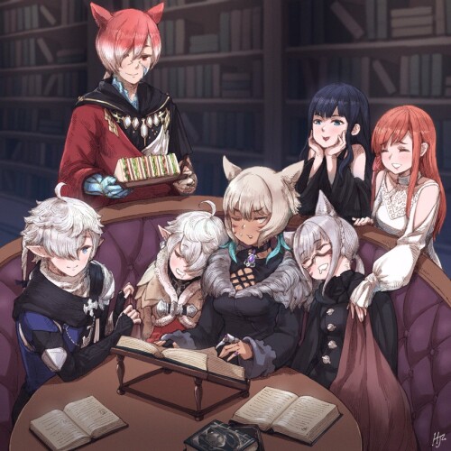  avatar y shtola rhul g raha tia ryne alisaie leveilleur and 2 more final fantasy and 1 more drawn b
