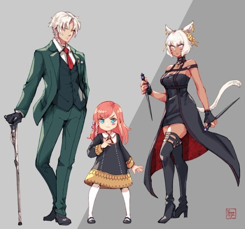  yor briar anya twilight y shtola rhul ryne and 1 more final fantasy and 2 more drawn by hjz artemi 