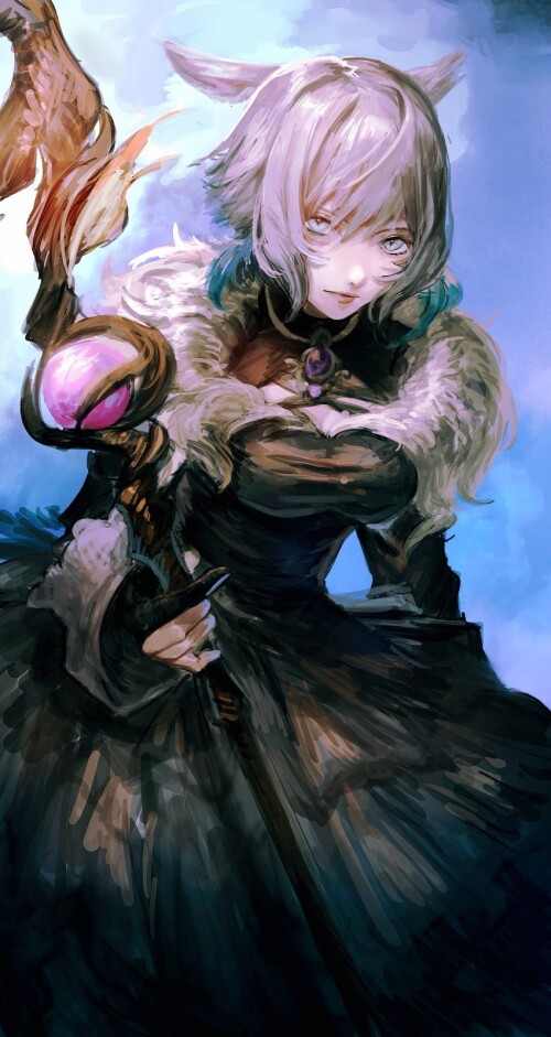  y shtola rhul and black mage final fantasy and 1 more drawn by kuroge kewagyuu sample 21db684c81a9a