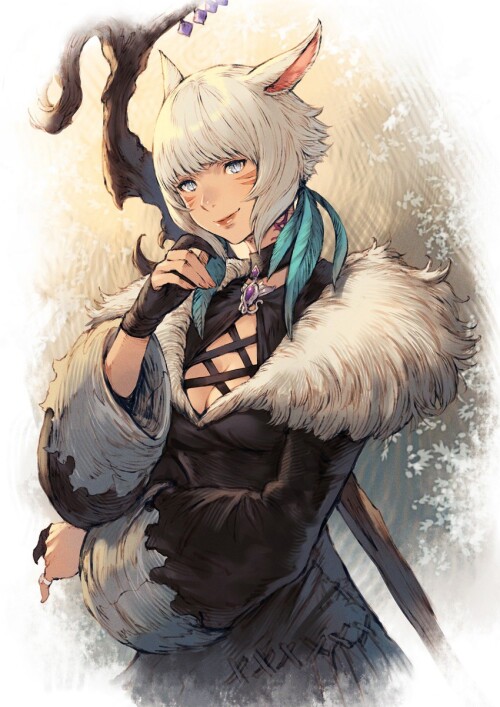  y shtola rhul and black mage final fantasy and 1 more drawn by makimura shunsuke sample 9f454db1d17