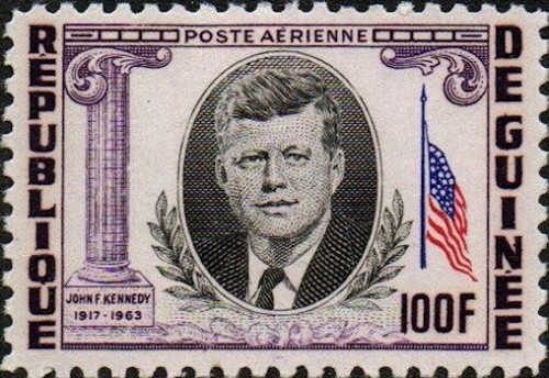 Guinea, Scott Nr C56 (1964) Red color missing.