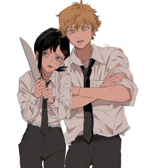  denji and higashiyama kobeni chainsaw man drawn by tasuketemama sample ea3e8cd06ac092b63a7b3eec4c3d