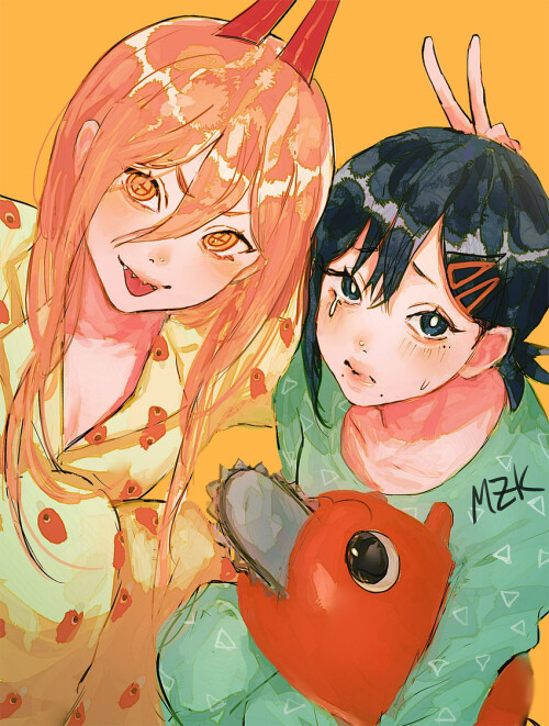  power higashiyama kobeni and pochita chainsaw man drawn by zemzk sample 55ceaaaf15db4ef008f0086efe3