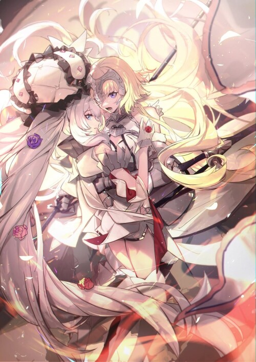  jeanne d arc marie antoinette jeanne d arc and marie antoinette fate and 1 more drawn by no kan sam