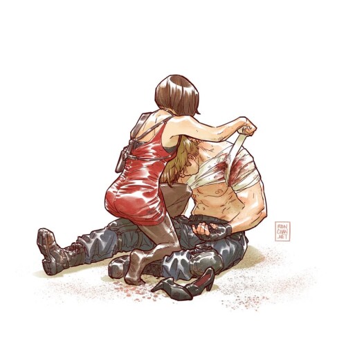  leon s kennedy and ada wong resident evil and 1 more drawn by ron chan sample 4b8b2b5d906a47a67a977