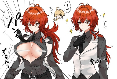  aether and diluc genshin impact drawn by hominamia sample f43322037115d440822609e2069b8910
