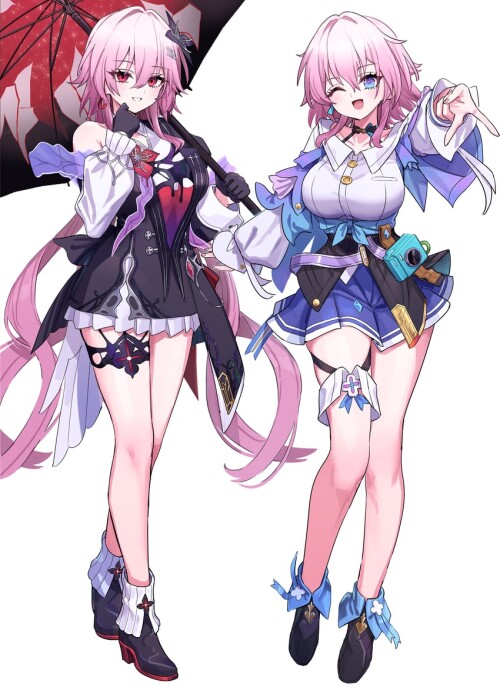  march 7th and evernight honkai and 1 more drawn by pizzasi sample 023ea27c595e288d994b3f571b08667c