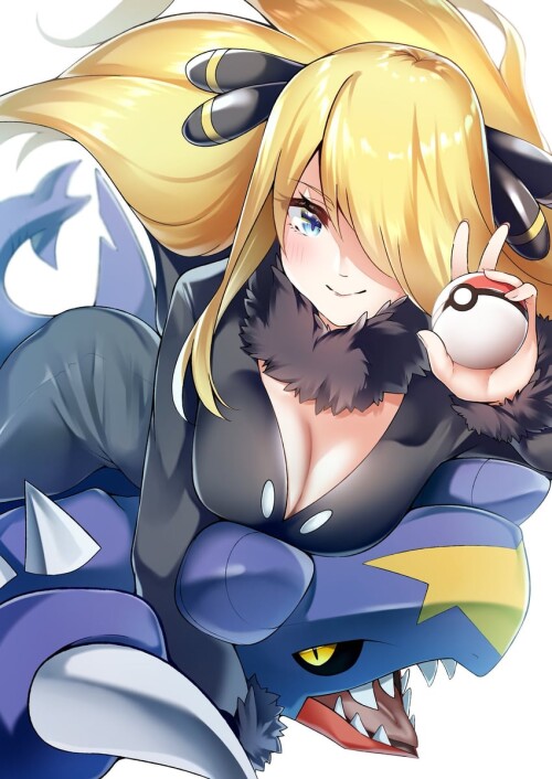  cynthia and garchomp pokemon and 1 more drawn by len hand linke sample f40db37b536acab6e4d640864a6e
