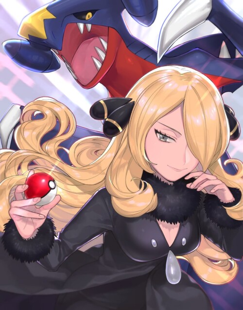  cynthia and garchomp pokemon and 1 more drawn by mitsuamiko sample 40fd185a772c755785005b47d3417ad6