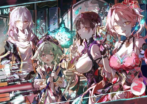  trailblazer stelle huohuo sushang guinaifen and 1 more honkai and 1 more drawn by cocoballking samp