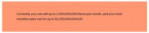 My Ebay monthly selling limits.