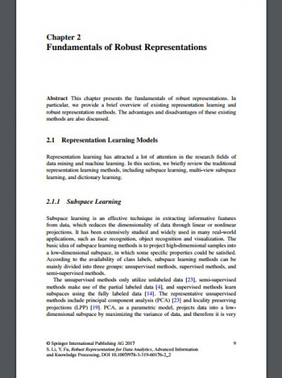 Robust Representation for Data Analytics Models and Applications (4)