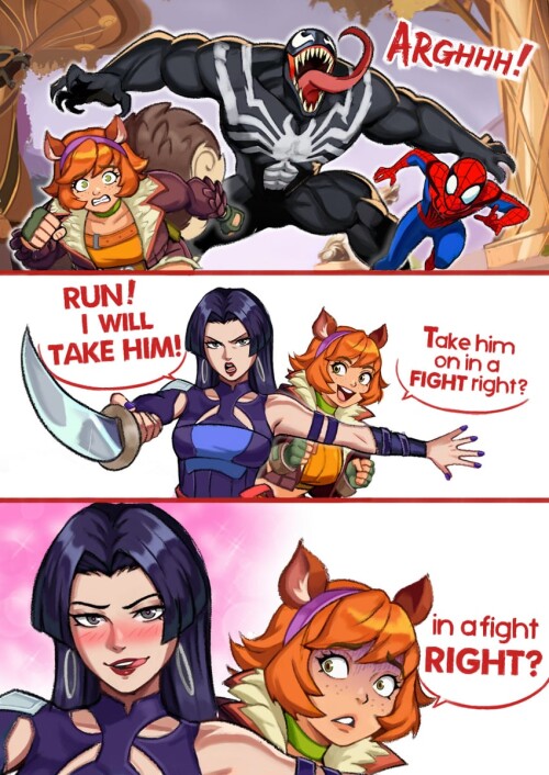  spider man psylocke venom and squirrel girl marvel and 3 more drawn by neggoartz sample 71d7ef268c1