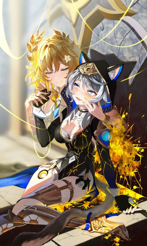  cipher and aglaea honkai and 1 more drawn by nepenera sample 3d0a9b34eddd0e266bed105295879a8e