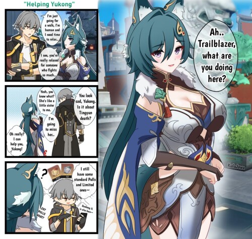  trailblazer caelus and yukong honkai and 1 more drawn by kulo jawa sample ef7b9ef6a046f332ff7bfbe2d