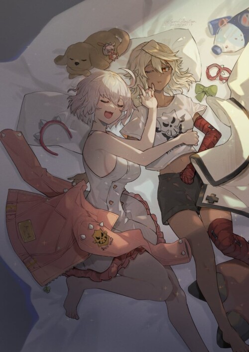  ramlethal valentine and elphelt valentine guilty gear and 1 more drawn by youmicitrustea sample f04