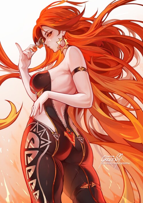  mavuika genshin impact drawn by greenu sample 86b60119807b5437d4b6da850456624e