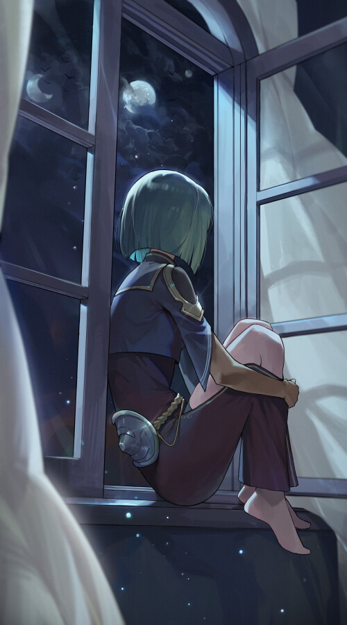 Pondering on the Windowsill by sssong aa