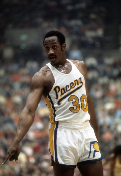 Basketball: ABA Playoffs: Indiana Pacers George McGinnis (30) during game vs San Antonio Spurs at Ma
