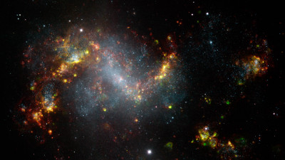 The starburst galaxy NGC 1313, as imaged by the Gemini South 8-meter telescope in Chile using narrow