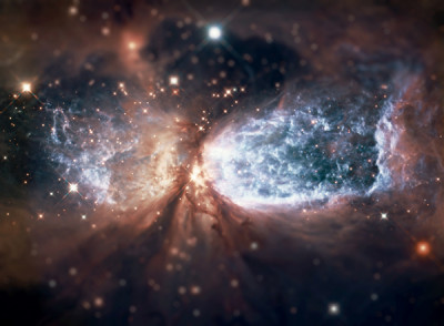 This image from the NASA/ESA Hubble Space Telescope shows Sh 2-106, or S106 for short. This is a com