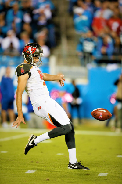 Oct 10, 2016; Charlotte, NC, USA;  Tampa Bay Buccaneers punter Bryan Anger (9) punts the ball during
