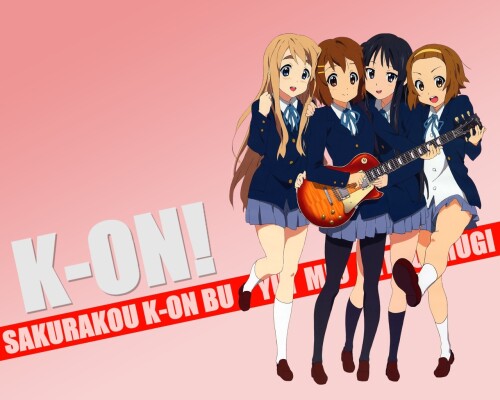 illustration, anime, anime girls, cartoon, K ON, Akiyama Mio ,Hirasawa Yui, Tainaka Ritsu, Kotobuki Tsumugi, brand, wallpaper, 1280 x 1024