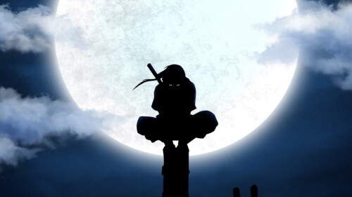 Uchiha Itachi illustration, Naruto Shippuuden, ANBU, silhouette, HD Wallpaper, #like4like 1920 x 1080