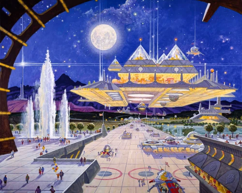 Metropolis 2050 by Robert McCall, 1984