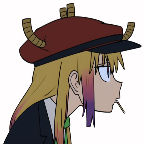 tohru (maidragon), side profile, gangster, kobayashi san chi no maidragon, hat, s 428707620