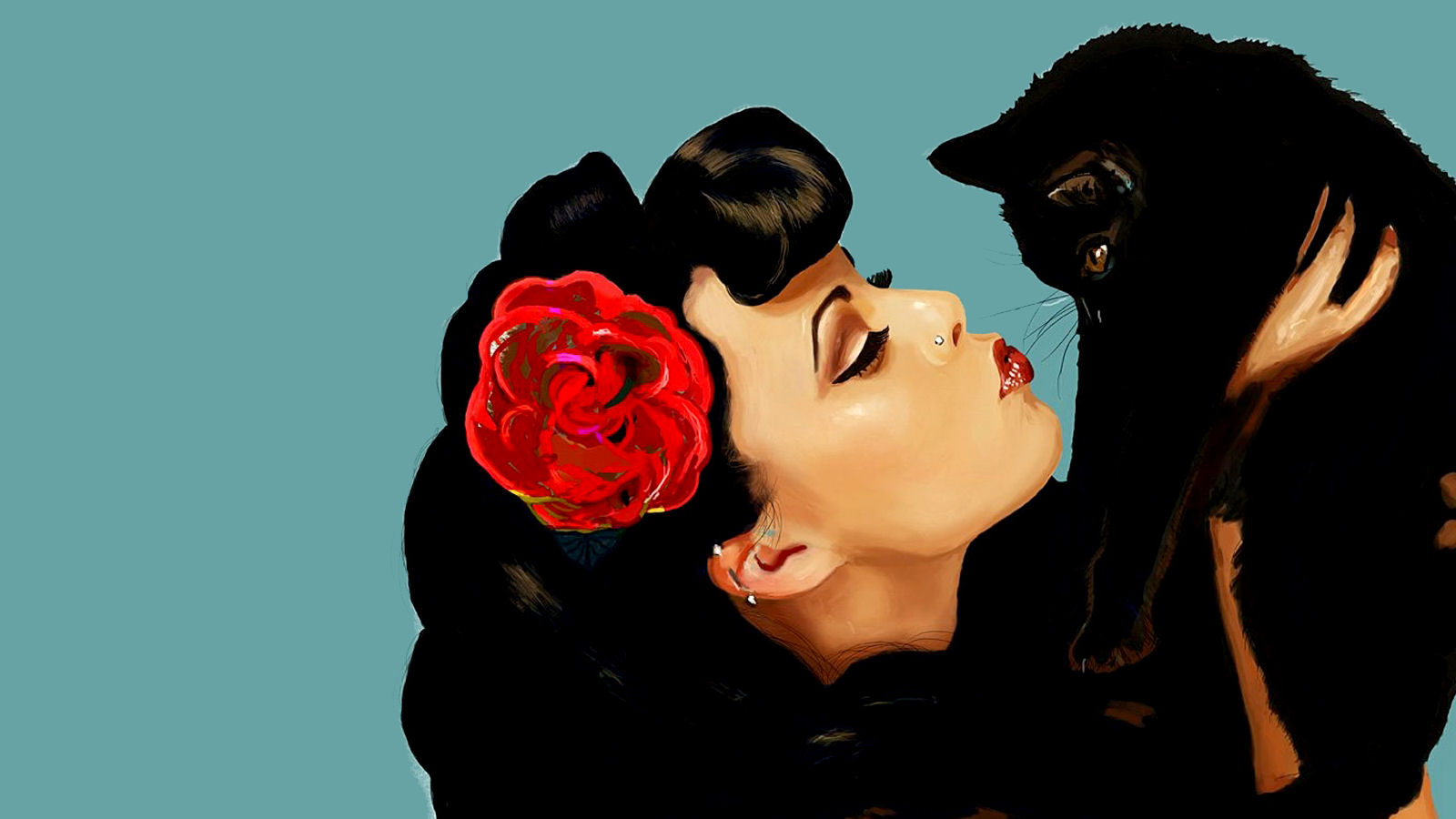 Картинка девушка с кошкой. Женщина пантера. Женщина с кошкой. Девушка с черным котом. Брюнетка с черным котом.