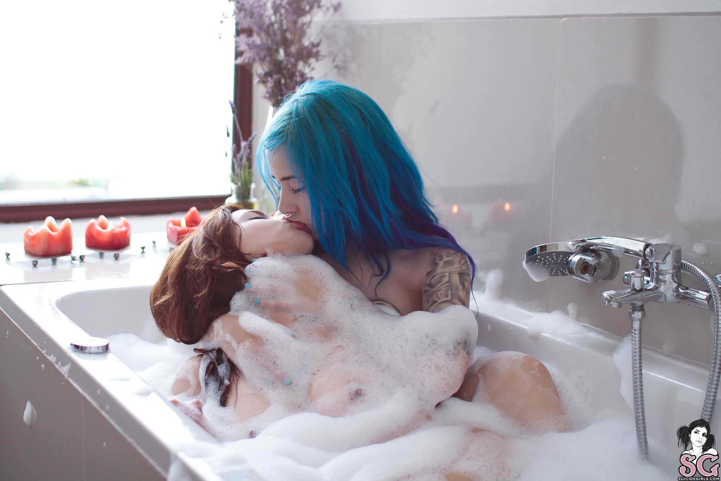 Blue Hair Lesbian Porn