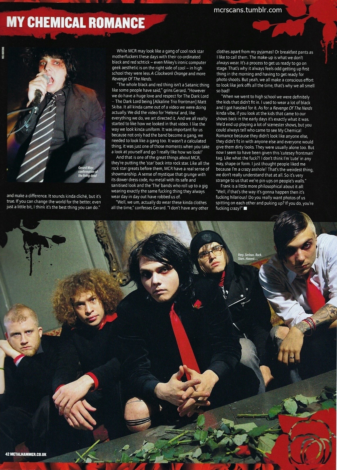 MCR - Rose Photoshoot (Page 5, Metal Hammer) 