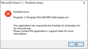 .Visual C++Runtime Error