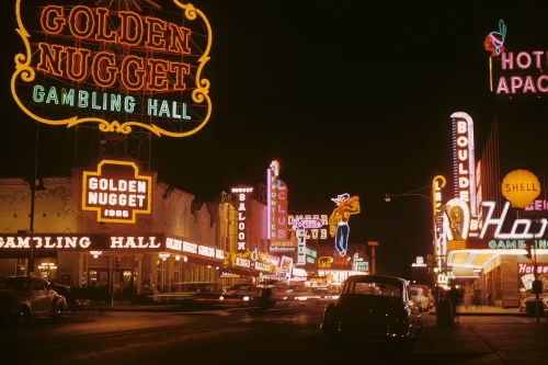 Fremont Street, Downtown Las Vegas, 1952 (Photo by Edward N. Edstrom)