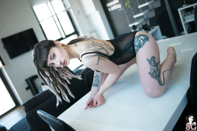 Beautiful suicide Girl image 12 Clemm8 Glass Table