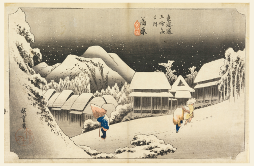 Night snow at Kambara by Utagawa Hiroshige (1833) V1