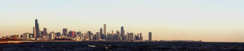 Chicago Downtown From Promontory Point by EJRfoto