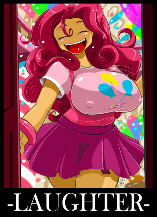 Ah yes, Party Master Pinkie Pie, another character whose human version might as well be legally required at this point to be headcannoned as having huge tits.