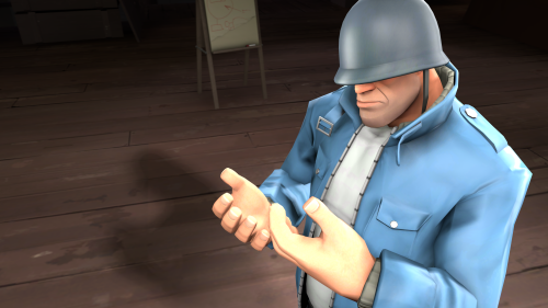 soldier looking at hands 2