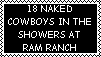 18 naked cowboys in the showers at ram ranch