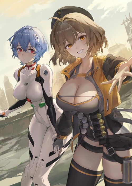  ayanami rei and anis neon genesis evangelion and 1 more drawn by eru eru illust sample 0bd4efdf71f2