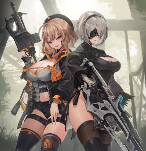  2b and anis goddess of victory nikke and 2 more drawn by zerocat sample 778c9440381360db1c7982fe9c7