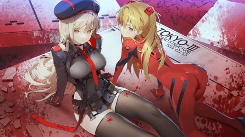  souryuu asuka langley and rapi neon genesis evangelion and 1 more drawn by siino sample b6f973e61ba