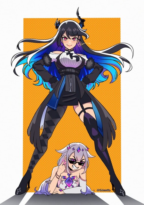  nerissa ravencroft koseki bijou nerissa ravencroft and koseki bijou hololive and 1 more drawn by gi