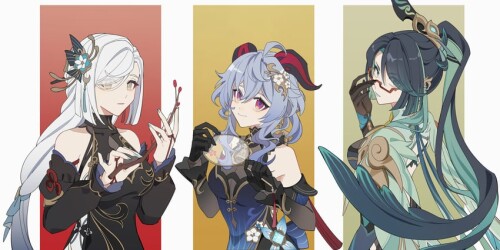  ganyu shenhe cloud retainer xianyun ganyu and 1 more genshin impact drawn by yuyouxing sample 28df9