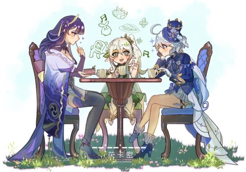  raiden shogun furina and nahida genshin impact drawn by nihaowojiaoshanghetu sample af19a93f4e1c9b9