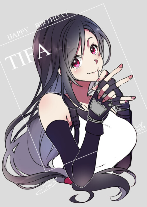  tifa lockhart final fantasy and 2 more drawn by ueto seri 5000c7cb8cc3dd26b9c1d66bae82adb9