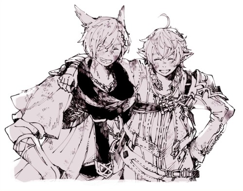  g raha tia and alisaie leveilleur final fantasy and 1 more drawn by itowo itowc sample 9c0e06cb3e9a